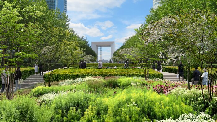 Le Parc apportera 5 hectares d’espaces verts supplémentaires au cœur de La Défense. - © MDP - Paris La Défense