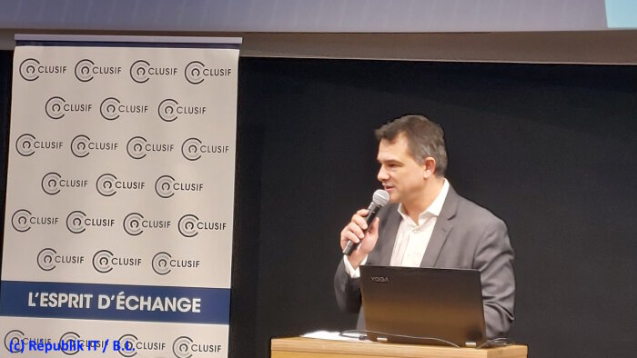 Benoît Fuzeau est le président du Clusif (ici au Panocrim 2023). - © Républik IT / B.L.