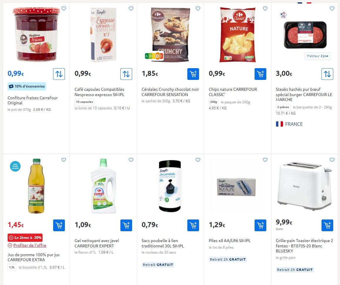 Carrefour compte miser davantage sur ses marques propres en alimentaire et non alimentaire. - © Carrefour