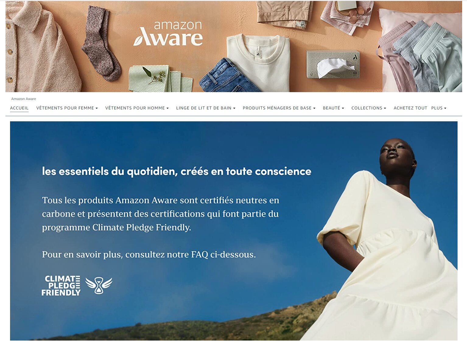 Aware est la nouvelle marque de produits durables d’Amazon. - © Amazon