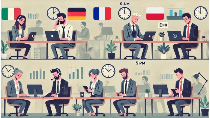 Solitaire.net a étudié les habitudes de jeu en ligne pendant les heures de travail dans 4 pays. - © Générée par IA