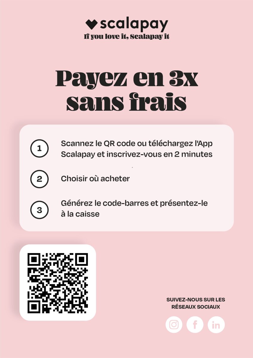 Affiche du service Scalapay en magasin. - © Scalapay