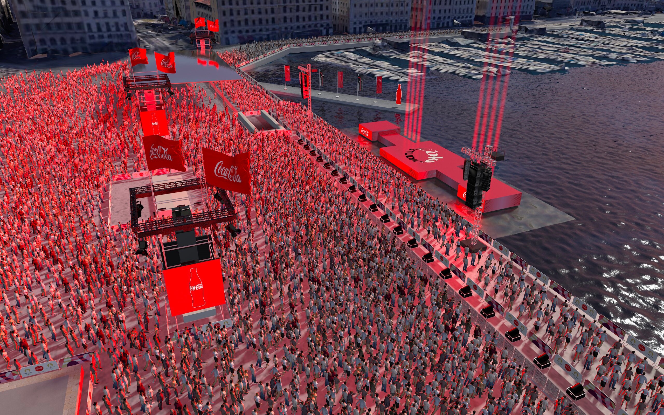 Projection du concert Coca Cola à Marseille pour accueillir la Flamme - © Coca Cola