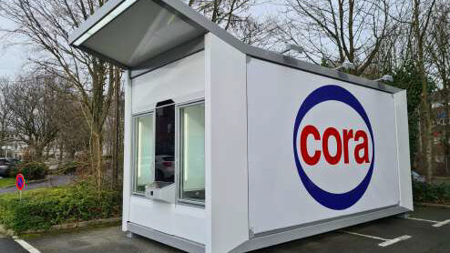 Easybox est un conteneur robotisé dédié au retrait de commandes e-commerce. - © Cora