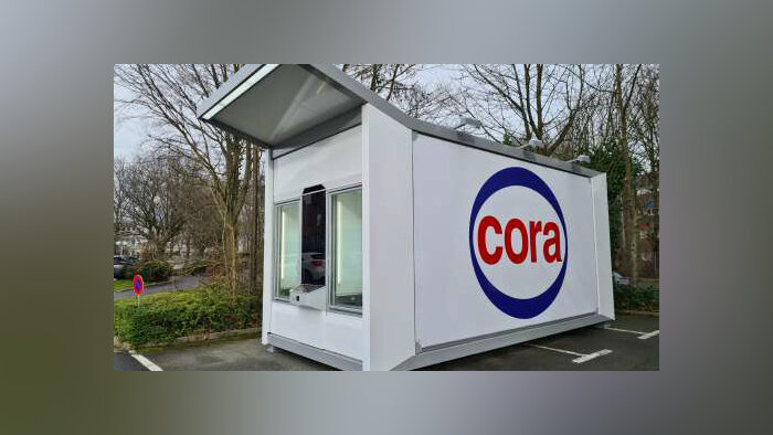 Easybox est un conteneur robotisé dédié au retrait de commandes e-commerce. - © Cora