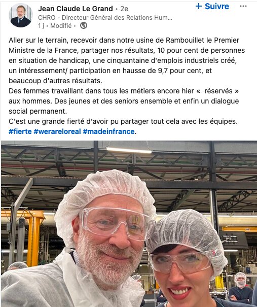 Post LinkedIn Jean-Claude Legrand - © D.R.
