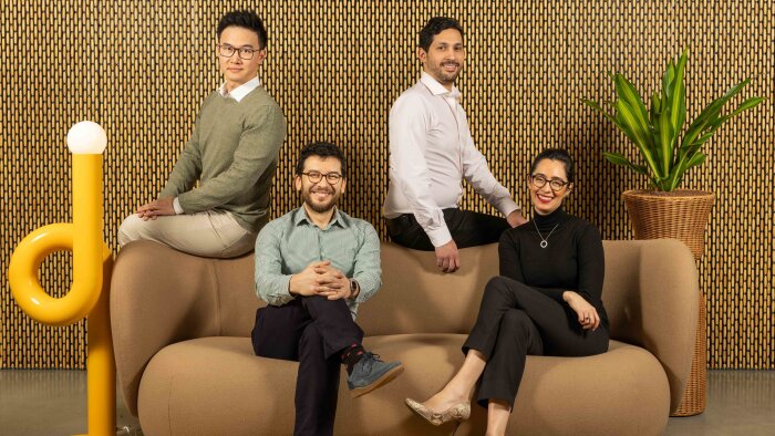 Weilin Wang (CDO), Mustapha Sali (CPO), Nazim Nachi (CEO) et Ana Sofia Diaz Duran (CMO). - © Edouard Monfrais-Albertini