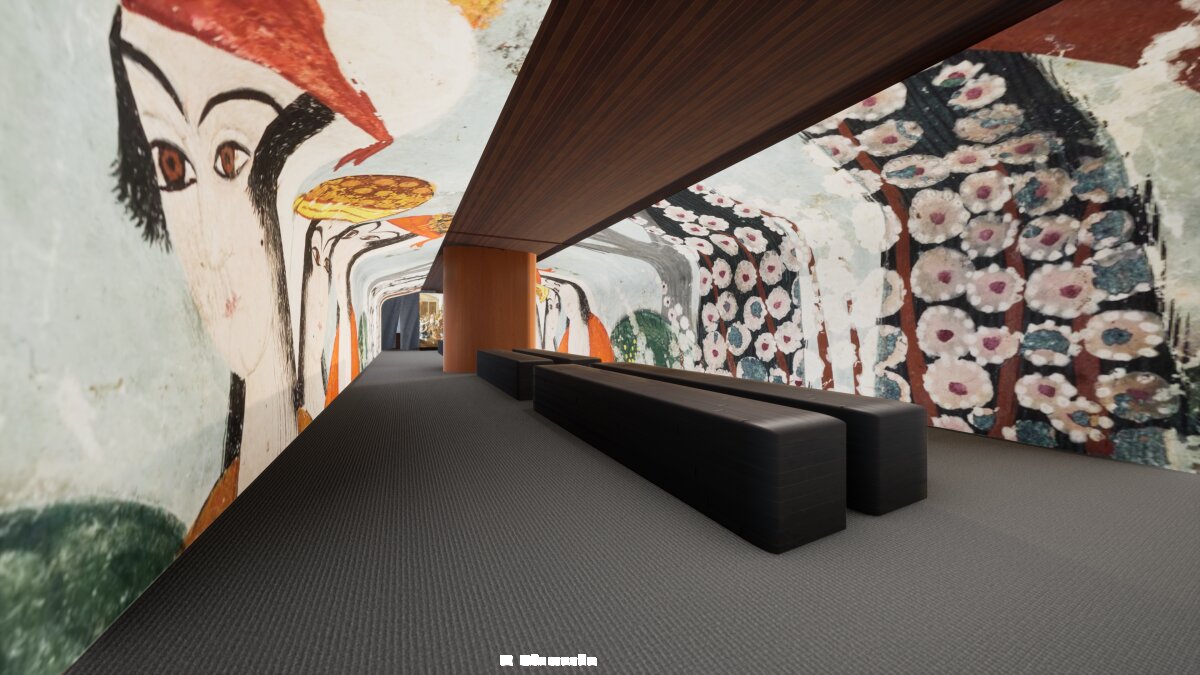 Sur le bateau, un tunnel formant un dôme présentera une exposition immersive Présentes - © Akumendo