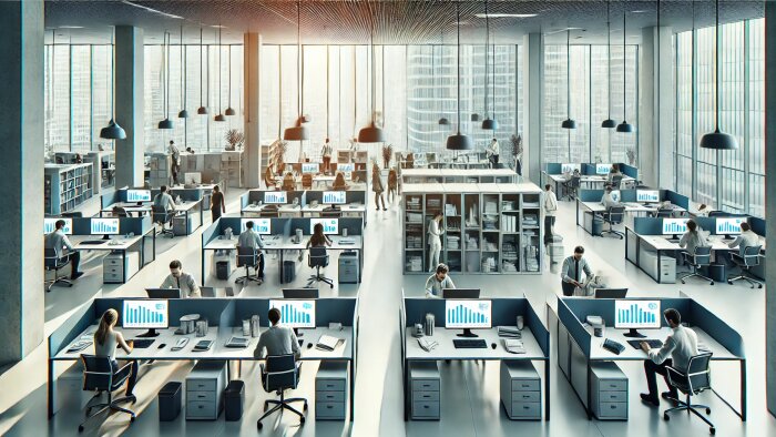 En moyenne, le taux d’occupation des bureaux en 2023 est à 35 %. - © Générée par IA