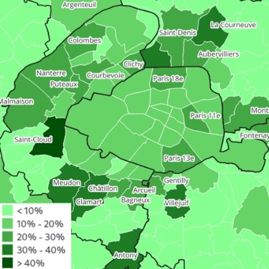 Écart entre les valeurs de ces immeubles et les valeurs moyennes de la commune - © Consortium des Bureaux en France