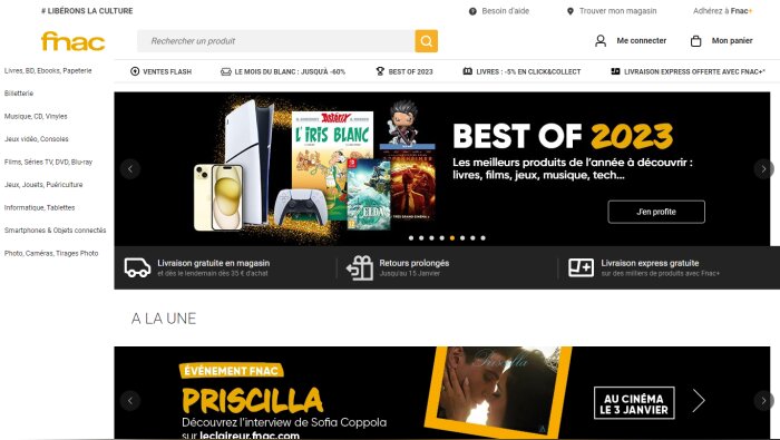 Le site Fnac a été mis à jour 1135 fois en un an. - © D.R.