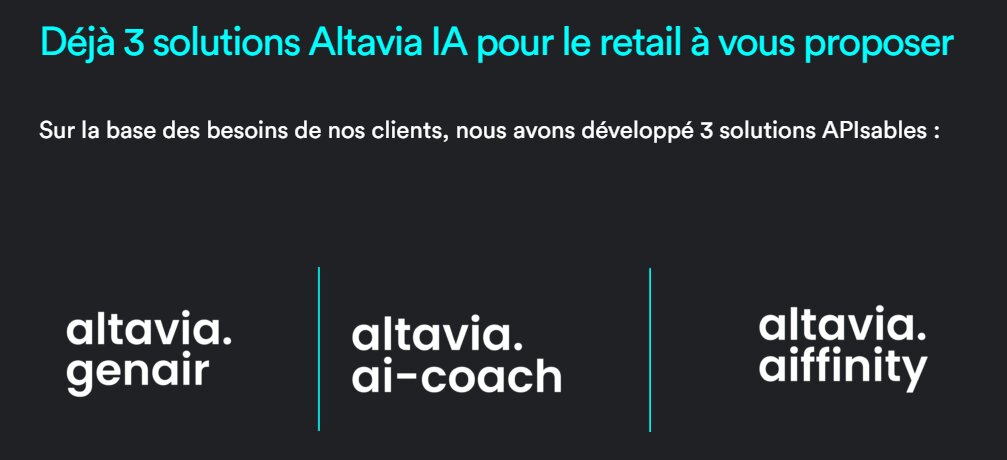Altavia GenAIR a créé trois solutions (API) avec des applications concrètes et business de l’IA. - © Altavia GenAIr