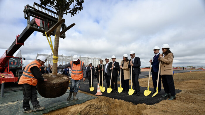 Plantation du premier arbre sur le nouveau site logistique de Zalando prévu pour 2025. - © Zalando